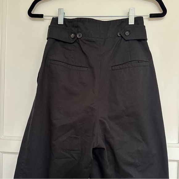 Toteme Double Pleated Cropped Trousers Black Cotton Twill - Picture 10 of 14